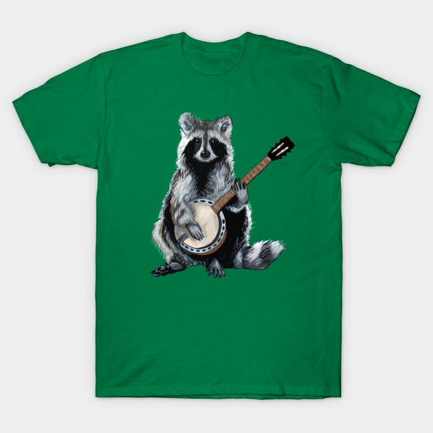 Banjo Raccoon T-Shirt by Harley Warren
